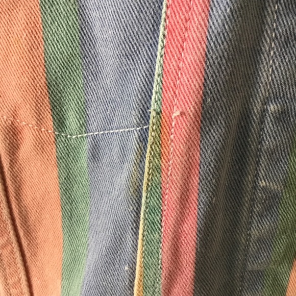 Vintage Pastel Striped Denim Vest - Picture 2 of 6